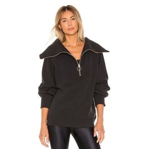 Varley Vine Half-Zip Pullover in black ribbed Women’s small